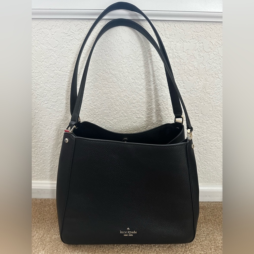 Black Kate Spade Leila 3 Pocket Shoulder Bag. EUC! Used twice only.